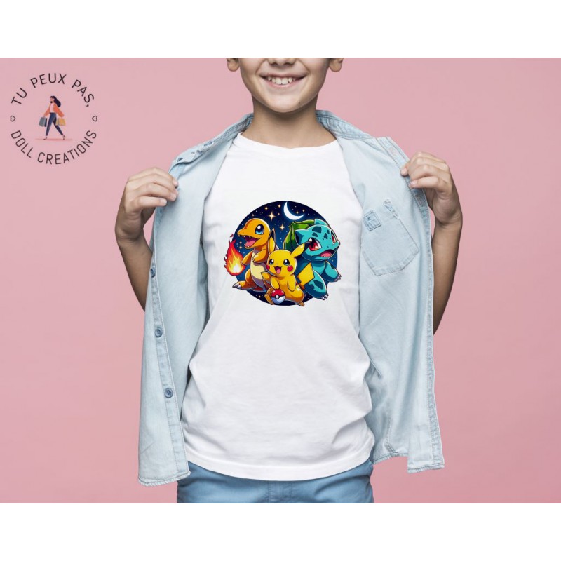 T-shirt Pokemon pokemon - Cadeau enfant fille et garçon