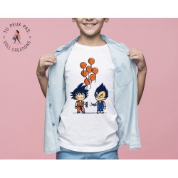 T-shirt Dragon Ball Z San Goku et Vegeta - Cadeau enfant fille et garçon