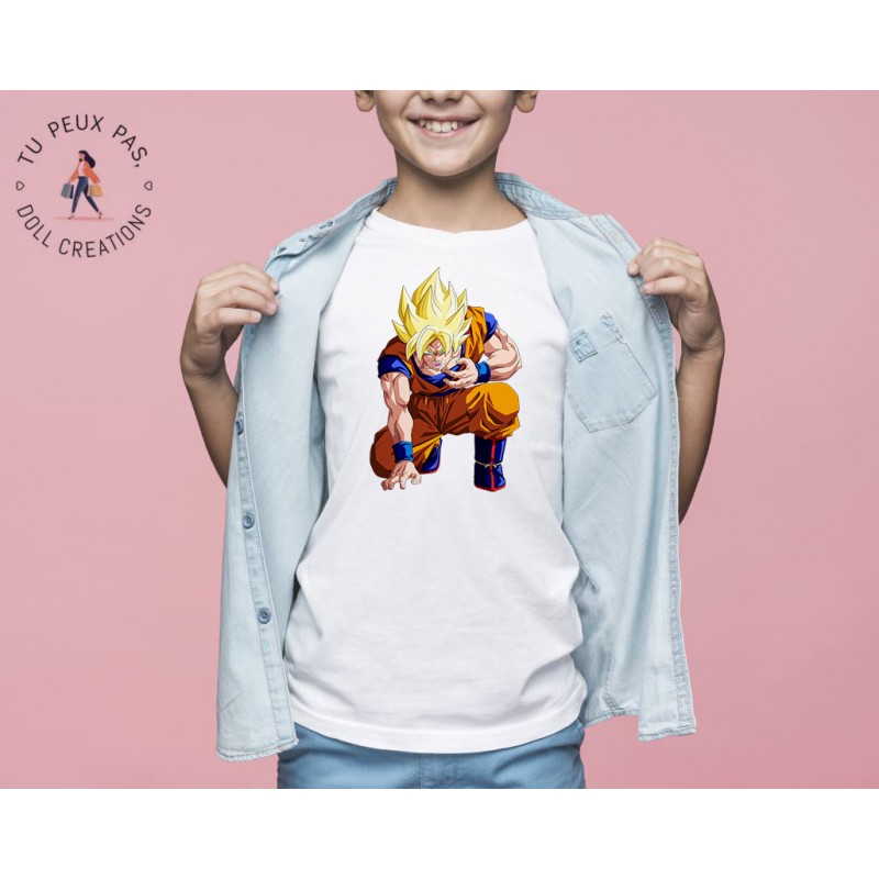 T-shirt Dragon Ball Z San Goku Super Sayian - Cadeau enfant fille et garçon