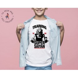 T-shirt Dragon Ball Z San Goku Super Sayian Training - Cadeau enfant fille et garçon