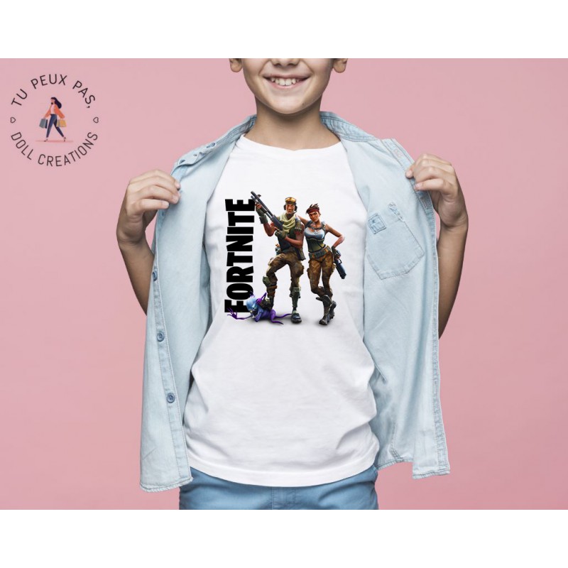 T-shirt jeux vidéos Fortnite - Cadeau enfant fille et garçon