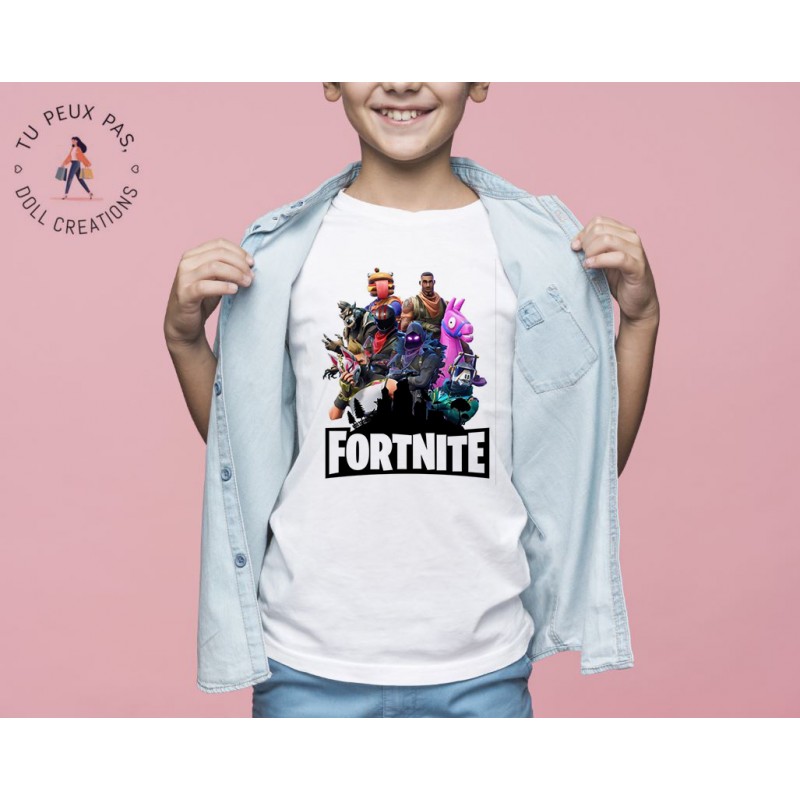 T-shirt jeux vidéos Fortnite - Cadeau enfant fille et garçon