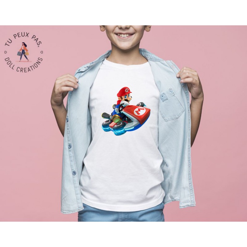 T-shirt jeux vidéos Mario kart - Cadeau enfant fille et garçon