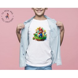 T-shirt jeux vidéos Mario - Cadeau enfant fille et garçon