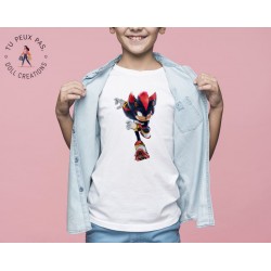 T-shirt jeux vidéos Sonic Shadow - Cadeau enfant fille et garçon