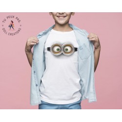 T-shirt Les Minions Gros Yeux - Cadeau enfant fille et garçon