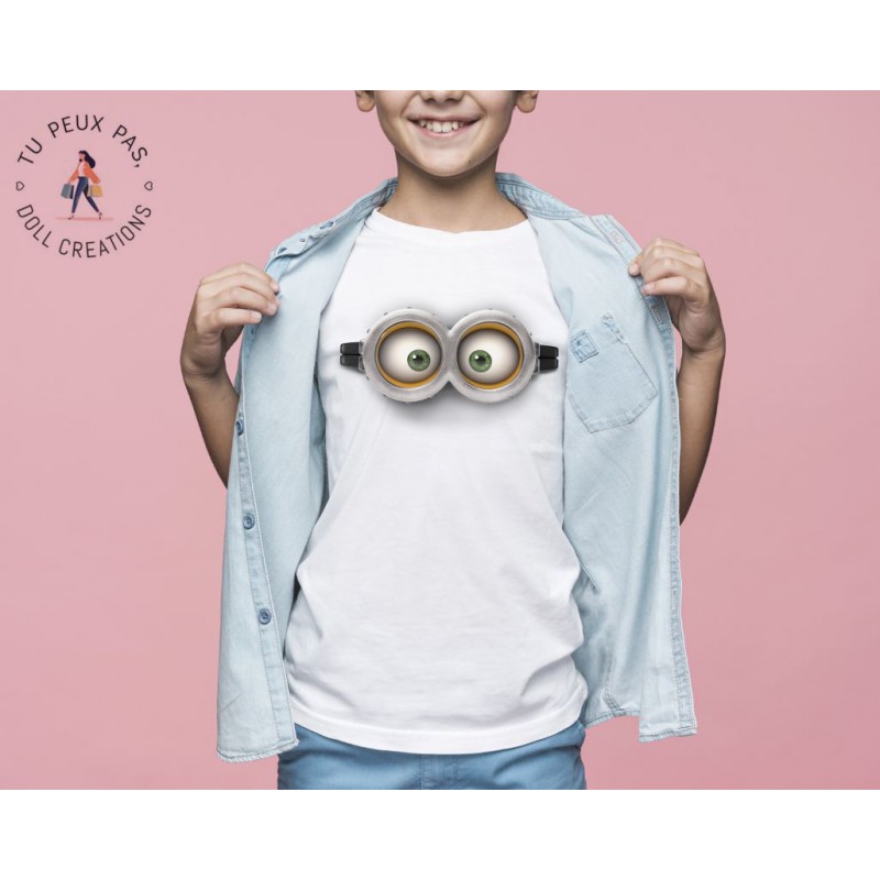 T-shirt Les Minions Gros Yeux - Cadeau enfant fille et garçon