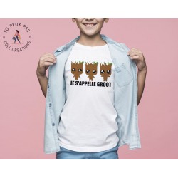 T-shirt Je s'appelle Groot Marvel - Cadeau enfant fille et garçon