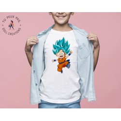 T-shirt Dragon Ball Z San Goku Blu - Cadeau enfant fille et garçon