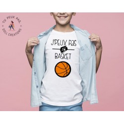T-shirt Je peux pas j'ai basket - Cadeau enfant fille et garçon