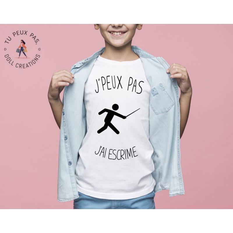 T-shirt Je peux pas j'ai escrime - Cadeau enfant fille et garçon