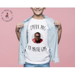 T-shirt Je peux pas j'ai Maître GIMS - Cadeau enfant fille et garçon