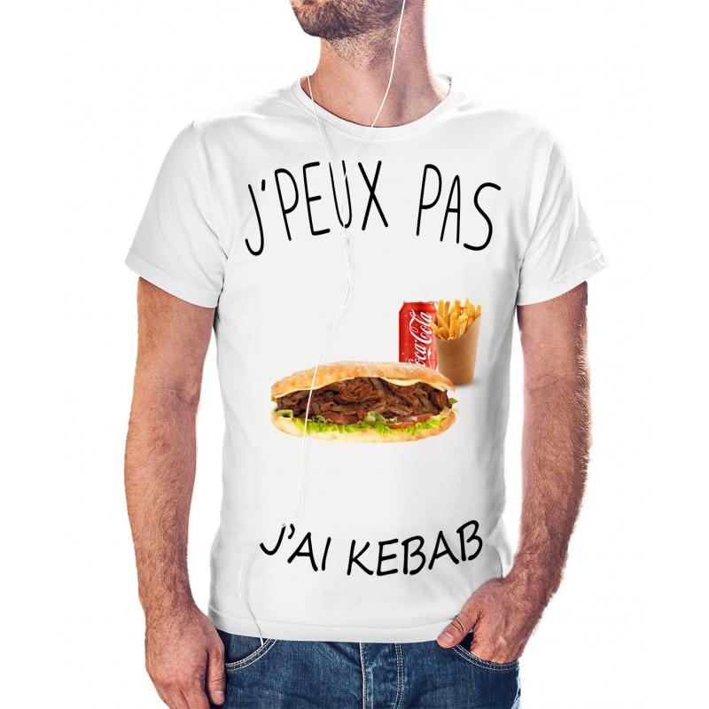 T-shirt j'peux pas j'ai pas j'ai Kebab - cadeau homme viande