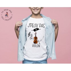 T-shirt Je peux pas j'ai violon musique - Cadeau enfant fille et garçon