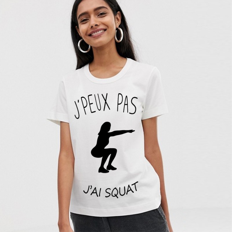 T-Shirt j'peux pas j'ai Squat - Femme Fitness musculation