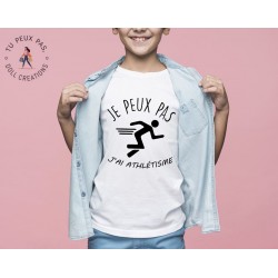 T-shirt Je peux pas j'ai athlétisme sport - Cadeau enfant fille et garçon