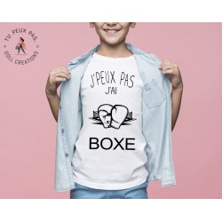 T-shirt Je peux pas j'ai boxe sport - Cadeau enfant fille et garçon