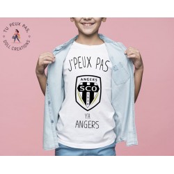 T-shirt Je peux pas j'ai y a Angers foot sport - Cadeau enfant fille et garçon