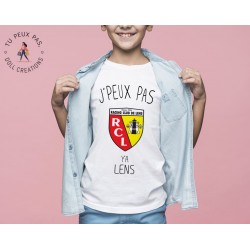T-shirt Je peux pas j'ai y a Lens foot sport - Cadeau enfant fille et garçon