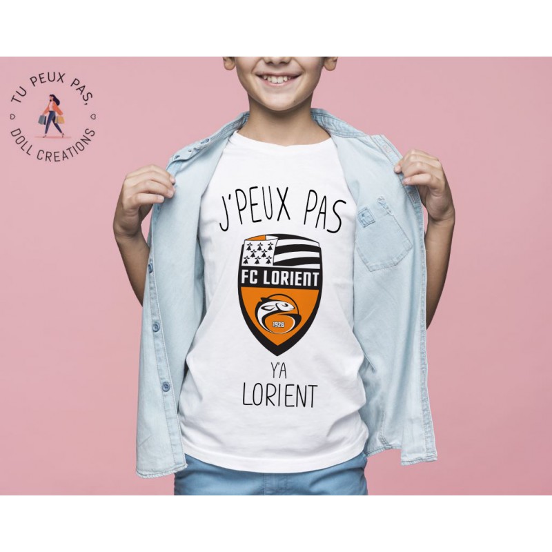 T-shirt Je peux pas j'ai y a Lorient foot sport - Cadeau enfant fille et garçon
