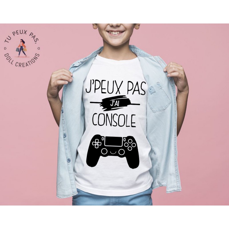 T-shirt Je peux pas j'ai console - Cadeau enfant fille et garçon
