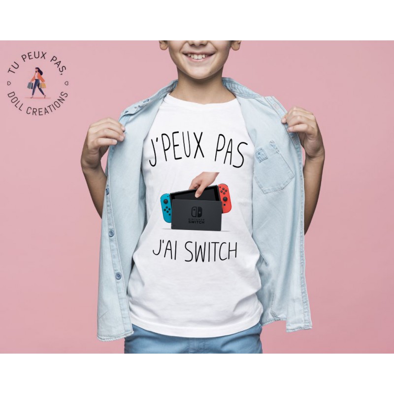 T-shirt Je peux pas j'ai Switch - Cadeau enfant fille et garçon