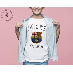 T-shirt Je peux pas j'ai y a Barça foot sport - Cadeau enfant fille et garçon