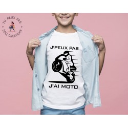 T-shirt Je peux pas j'ai moto - Cadeau enfant fille et garçon
