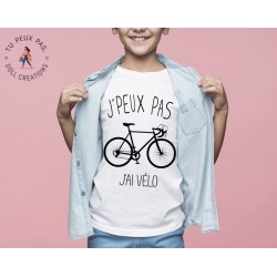 T-shirt Je peux pas j'ai vélo sport - Cadeau enfant fille et garçon