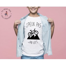 T-shirt Je peux pas j'ai VTT sport - Cadeau enfant fille et garçon