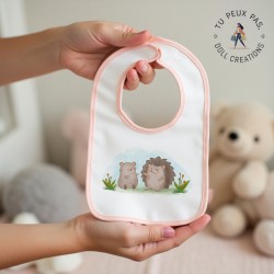 Bavoir bébé animaux trop mignons - Rose ou Bleu