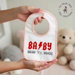 Bavoir Baby born to rock - Rose ou Bleu