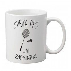 Mug j'peux pas j'ai badminton - Tasse
