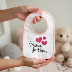 Bavoir Mamie je t'aime - Rose ou Bleu