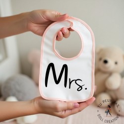 Bavoir Mrs et Mr - Rose ou Bleu