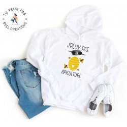 Sweat à Capuche Je peux pas j'ai apiculture - Homme ou Femme