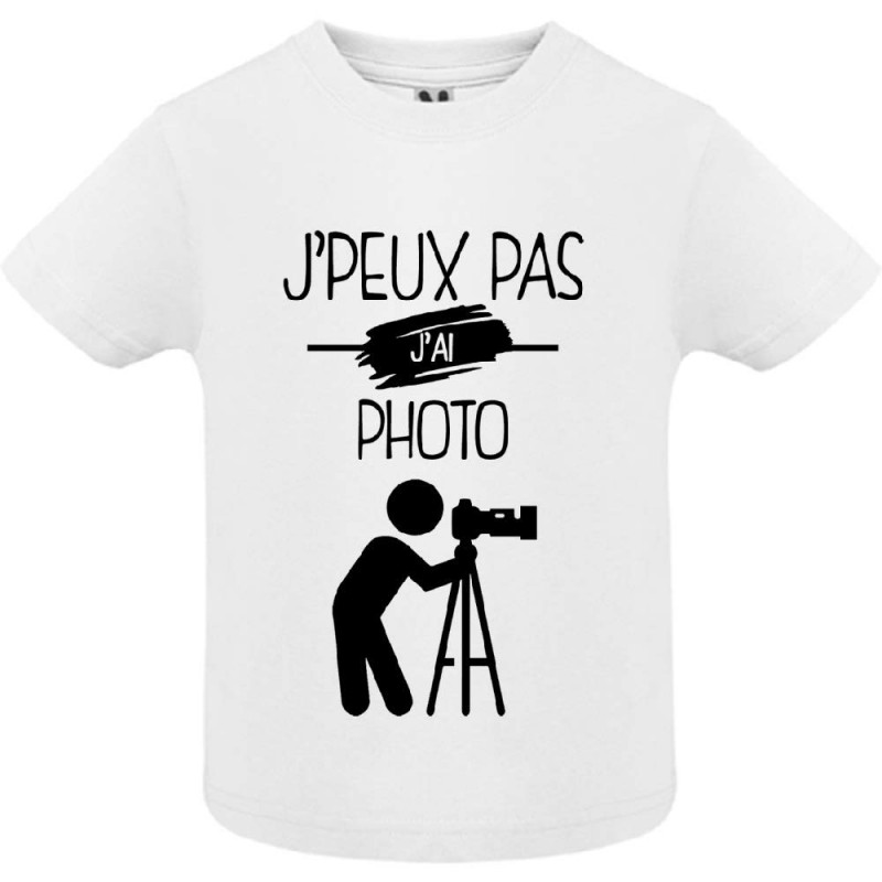 T-shirt Je peux pas j'ai Photo - Cadeau TeeShirt enfant photographe