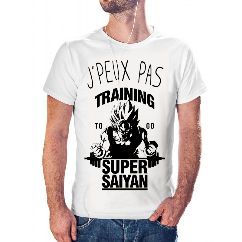 T-shirt j'peux pas J'ai Training to go super saiyan - cadeau homme