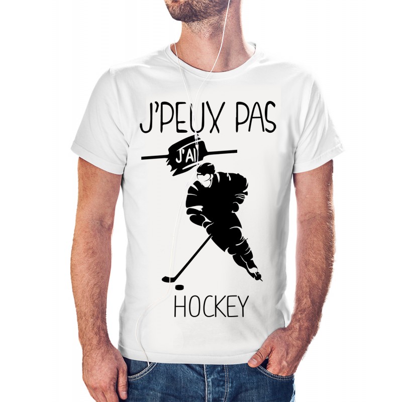 T-shirt j'peux pas J'ai Hockey sur glace - cadeau homme