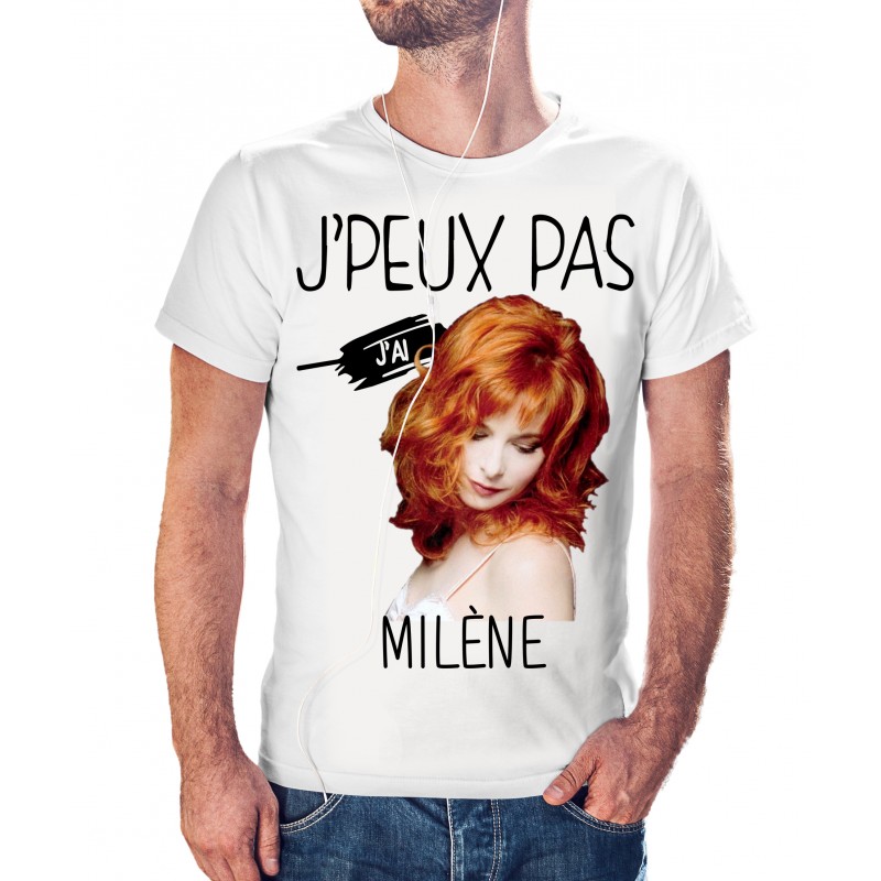 t-shirt je ne suis pas j'ai milène - cadeau homme
