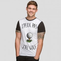 Tshirt J'peux pas j'ai golf bicolore noir/blanc