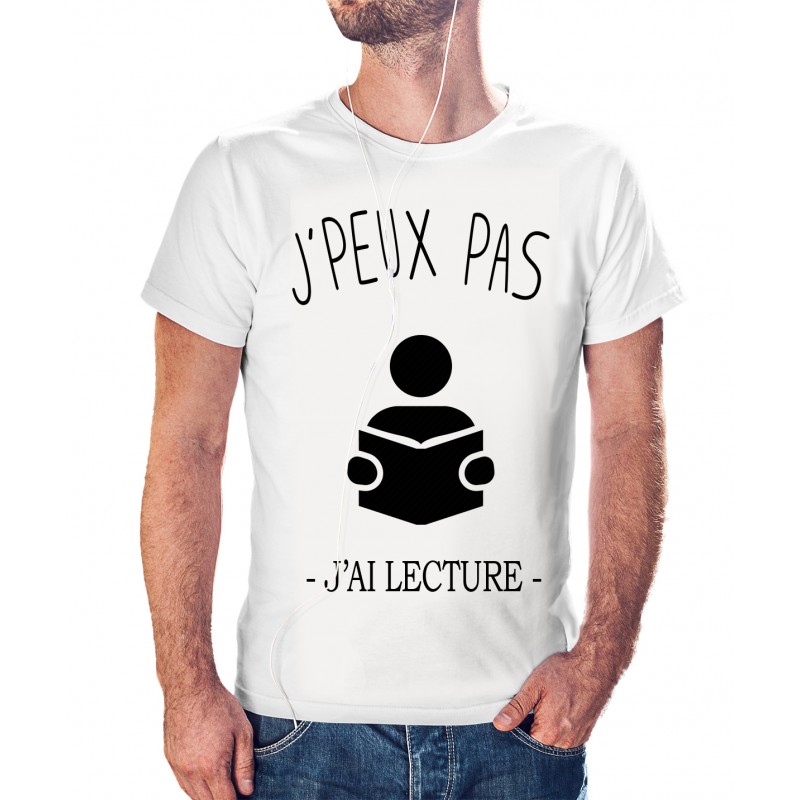 t-shirt je peux pas j'ai lecture - cadeau homme