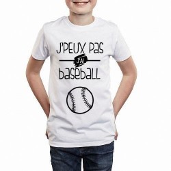 T-shirt je peux pas j'ai baseball - Cadeau enfant fille et garçon