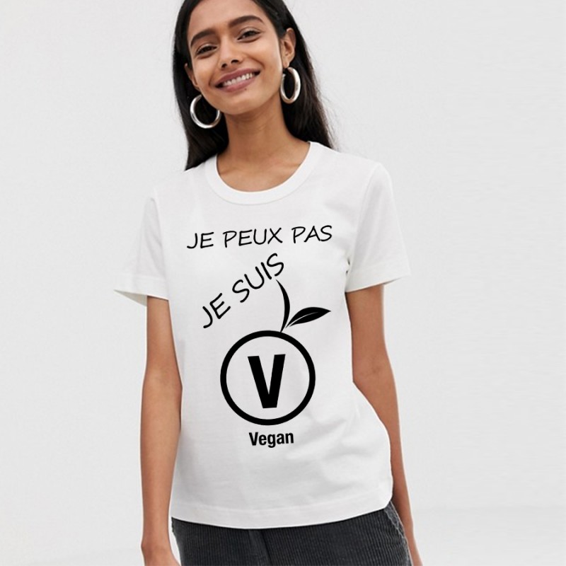 T-Shirt je peux pas je suis vegan - Femme