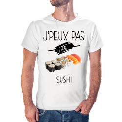 t-shirt je peux pas j'ai sushi - cadeau homme