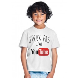 T-shirt je peux pas j'ai Youtube vidéo - Cadeau enfant fille et garçon