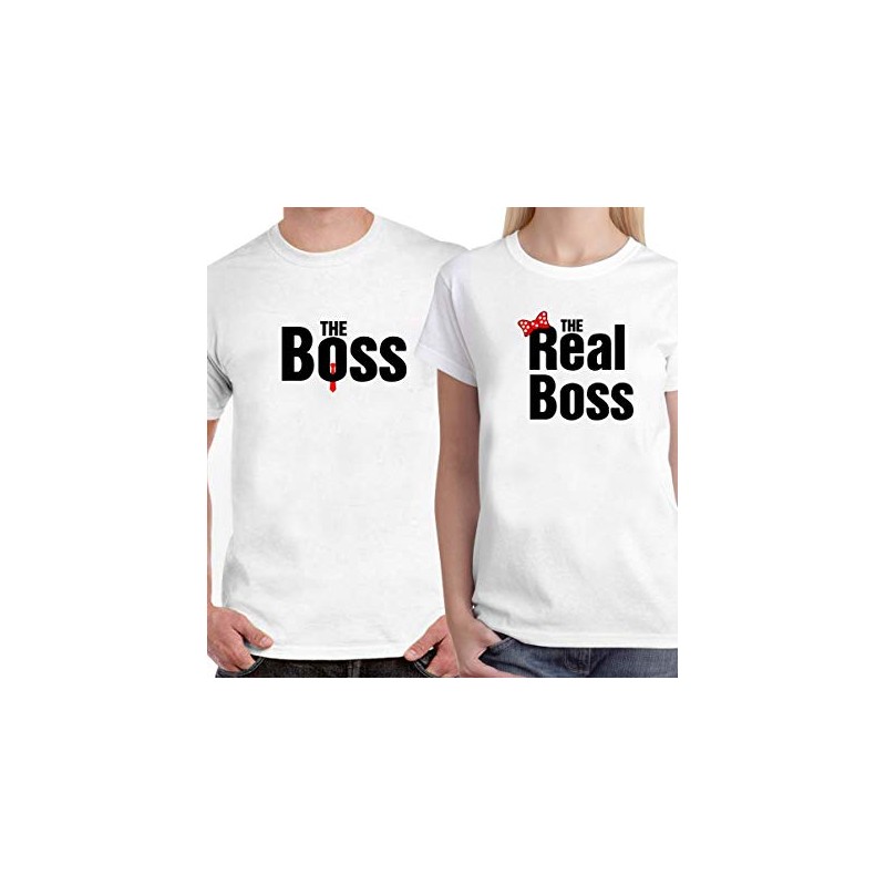 T-Shirt The Boss Homme - The real Boss femme pour couple