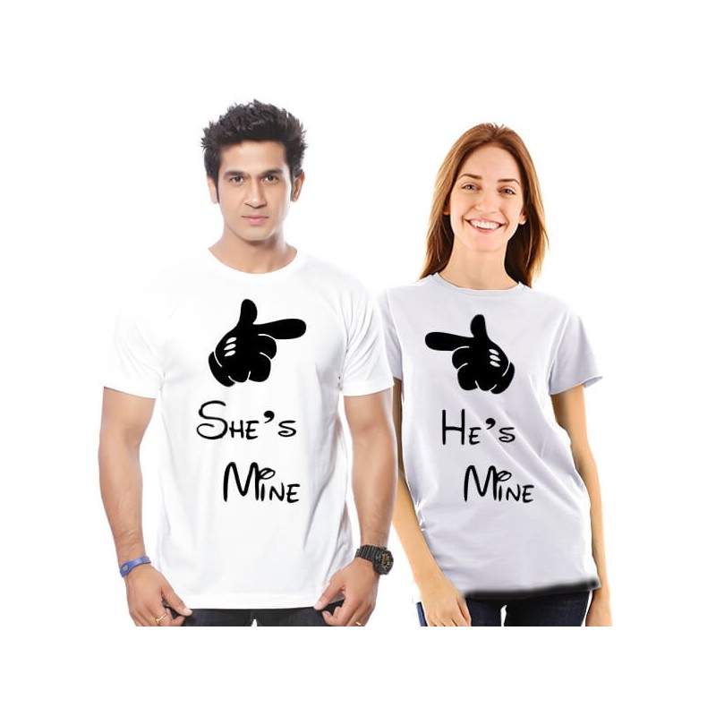 T-Shirt She is mine - he is mine femme pour couple