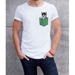 t-shirt Husky Fausse poche type polo - cadeau homme