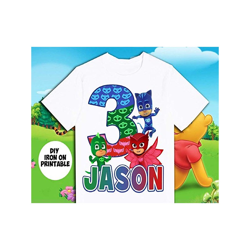 T-shirt Pijamask personnalisable - Cadeau d'anniversaire enfant